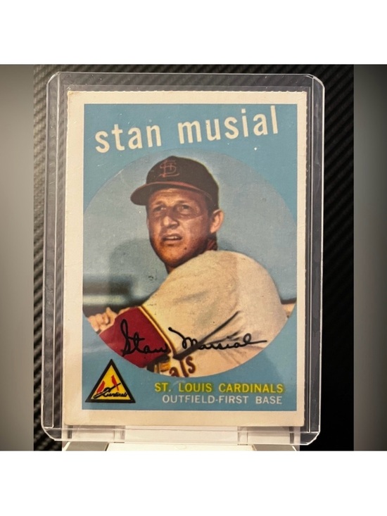STAN MUSIAL Dover Reprint of 1959 Topps Card #150 _ EXACT  Stan Musial 1977 VINTAGE Dover Classic Reprinted 1959 Topps #150 Baseball Card